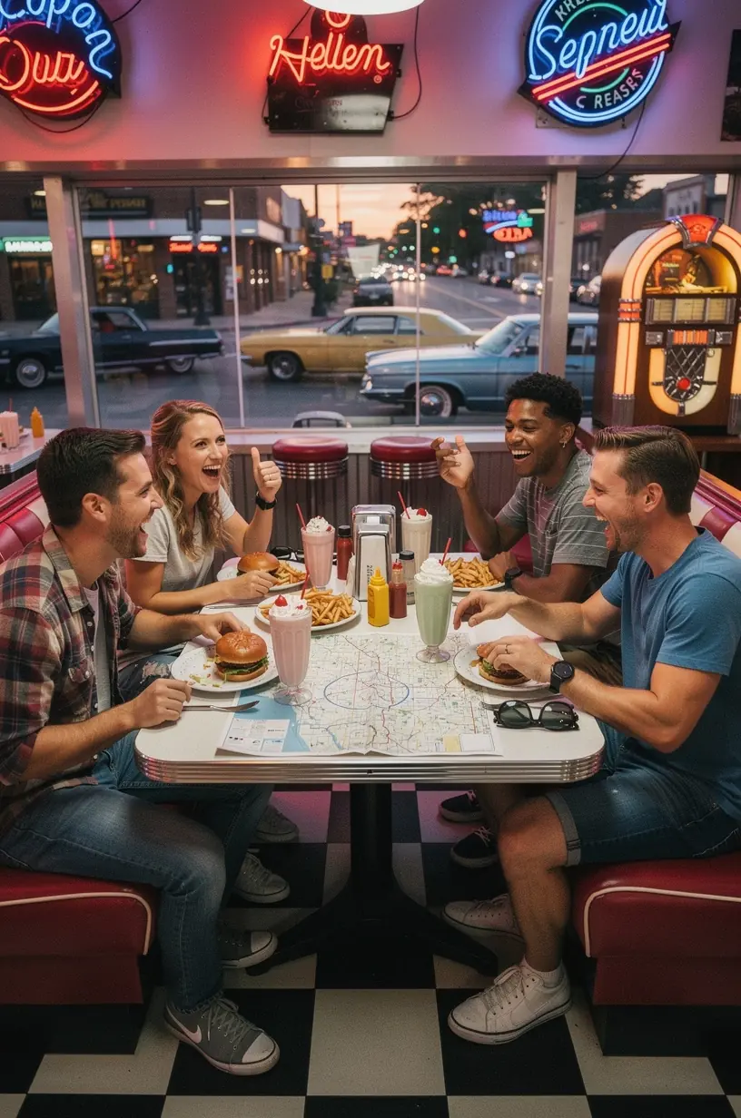 Map highlighting a planned route connecting multiple Western national parks with marked overnight stops and transfer points.
